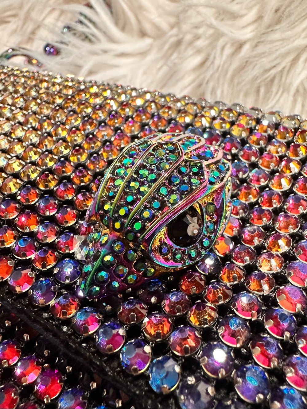 Kurt Geiger • Iridescent Glass Crystal Small Party Bag - Picture 4 of 17